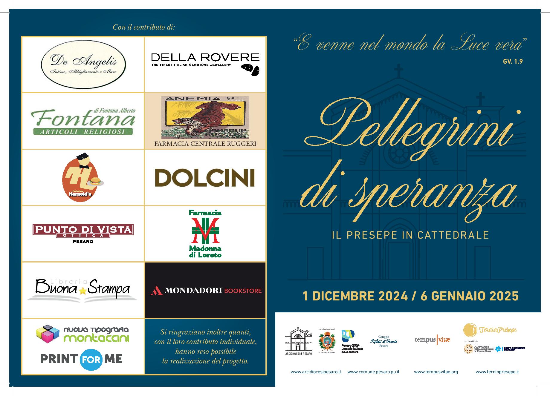 PELLEGRINI DI SPERANZA . Il Presepe in Cattedrale – INAUGURAZIONE 1 dicembre 2024 ore 15.30