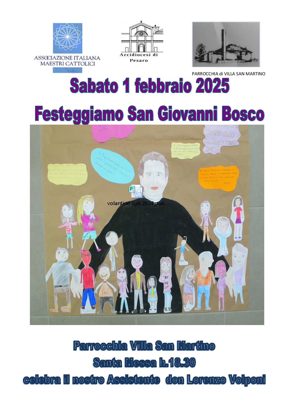 FESTA DI SAN GIOVANNI BOSCO – Parrocchia S. Martino Vescovo – 1 febbraio 2025 ore 18.30