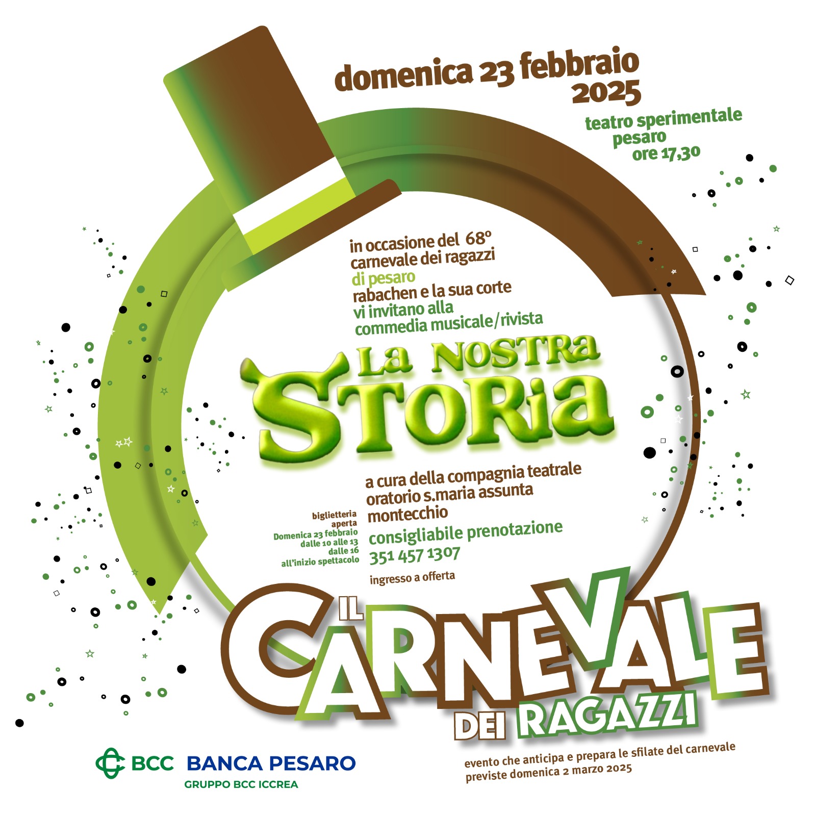 COMMEDIA MUSICALE “LA NOSTRA STORIA – Domenica 23 febbraio 2025, ore 17.30 – Teatro Sperimentale