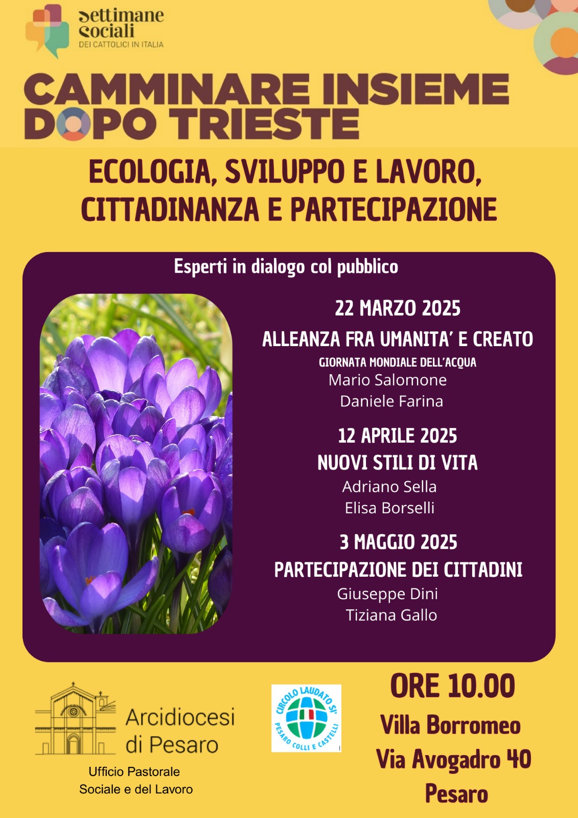 CAMMINARE INSIEME DOPO TRIESTE – Villa Borromeo, ore 10 – CALENDARIO